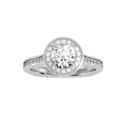 Vintage Classic Halo Diamond Engagement Ring - Three