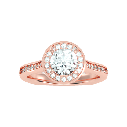 Vintage Classic Halo Diamond Engagement Ring - Six