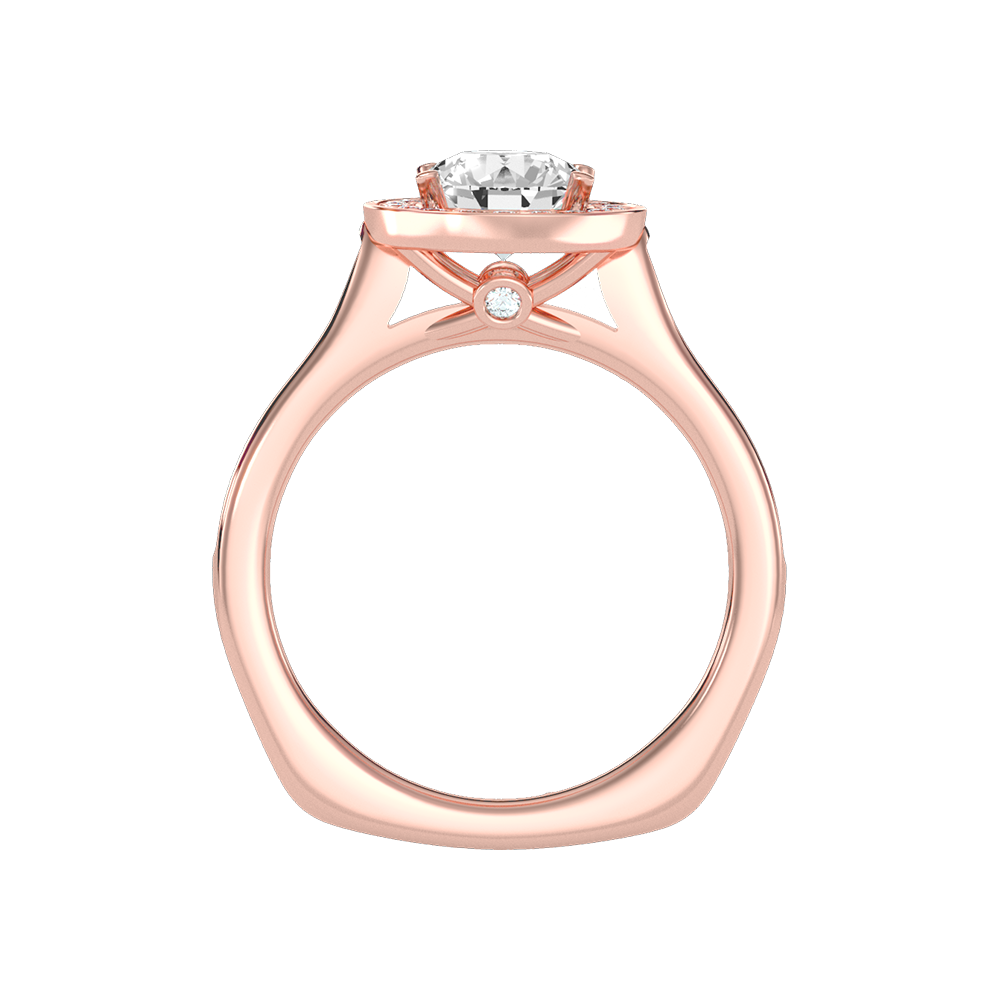 Vintage Classic Halo Diamond Engagement Ring - Eight