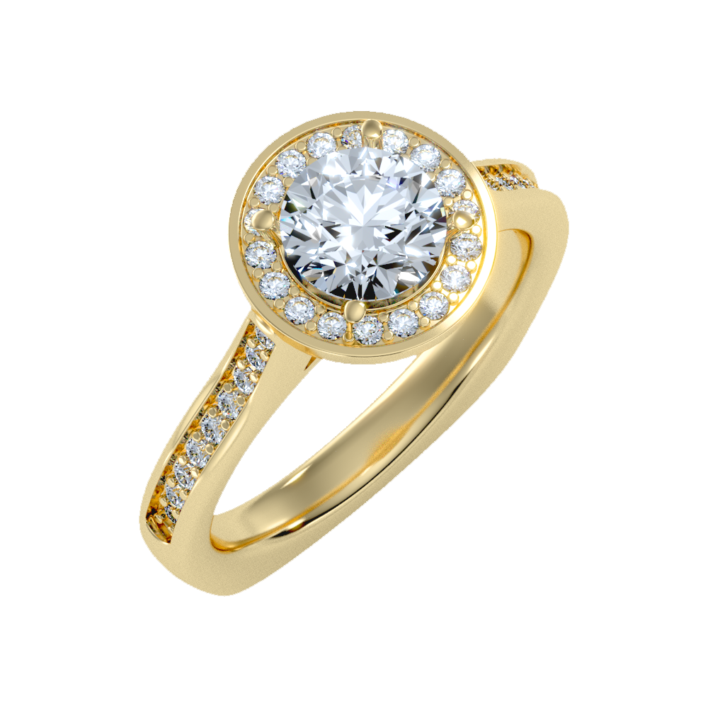 Vintage Classic Halo Diamond Engagement Ring - Nine