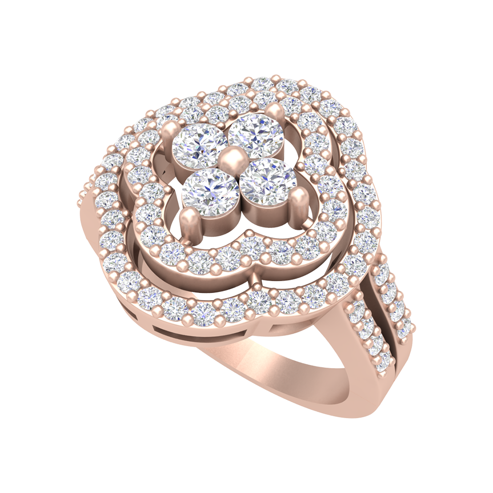 Vintage Inspired Cocktail Ring In 925 Sterling Silver - One