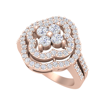 Vintage Inspired Cocktail Ring In 925 Sterling Silver - One