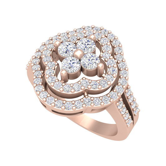 Vintage Inspired Cocktail Ring In 925 Sterling Silver - One