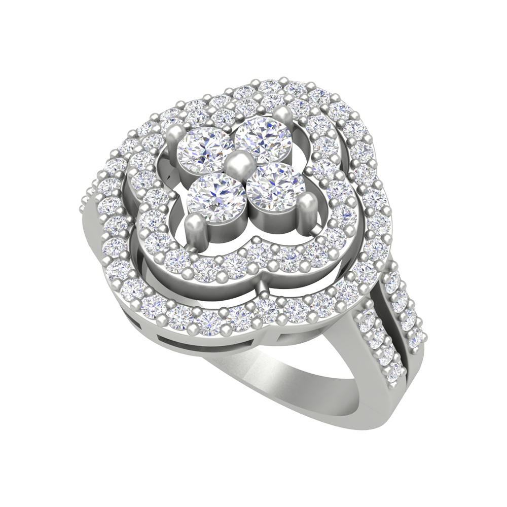 Vintage Inspired Cocktail Ring In 925 Sterling Silver - Five