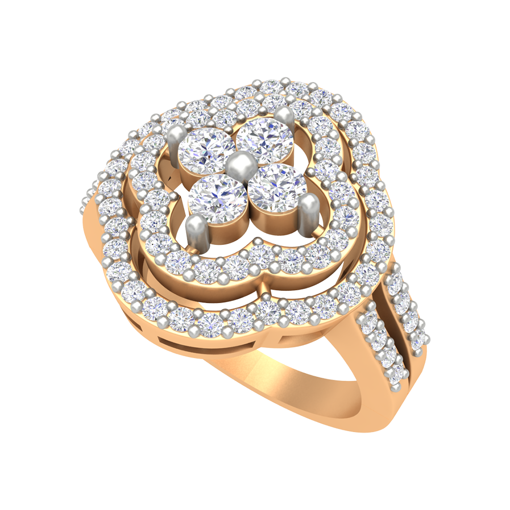 Vintage Inspired Cocktail Ring In 925 Sterling Silver - Nine