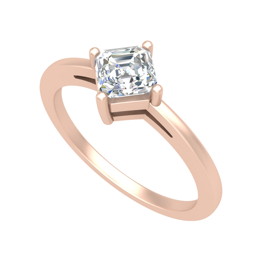 Vintage Inspired Solitaire Ring In 925 Sterling Silver - One