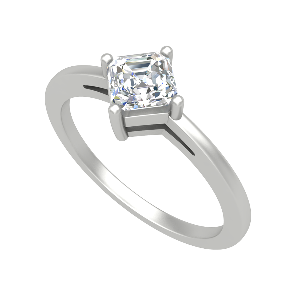 Vintage Inspired Solitaire Ring In 925 Sterling Silver - Five