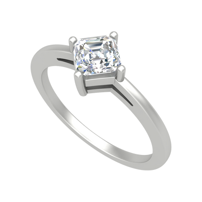 Vintage Inspired Solitaire Ring In 925 Sterling Silver - Five