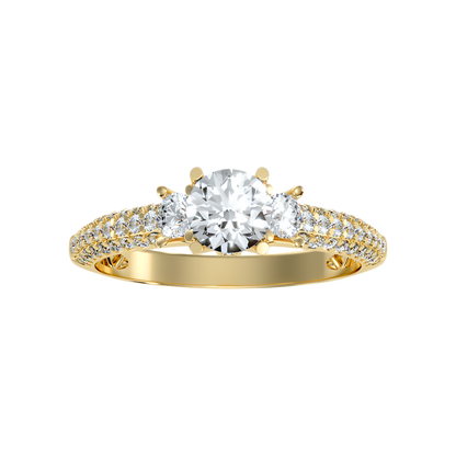 Vivir Tri Stone Ring In 925 Sterling Silver - Ten