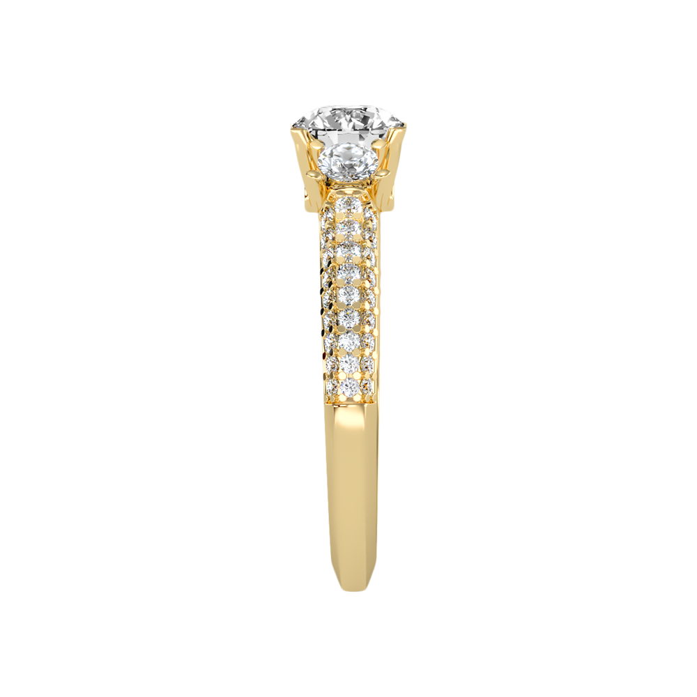 Vivir Tri Stone Ring In 925 Sterling Silver - Eleven