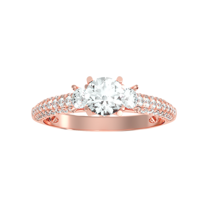 Vivir Tri Stone Ring In 925 Sterling Silver - Two