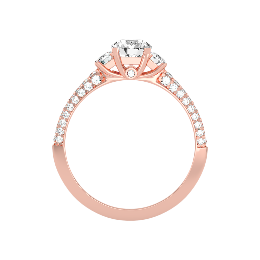 Vivir Tri Stone Ring In 925 Sterling Silver - Four