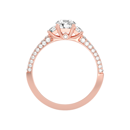 Vivir Tri Stone Ring In 925 Sterling Silver - Four