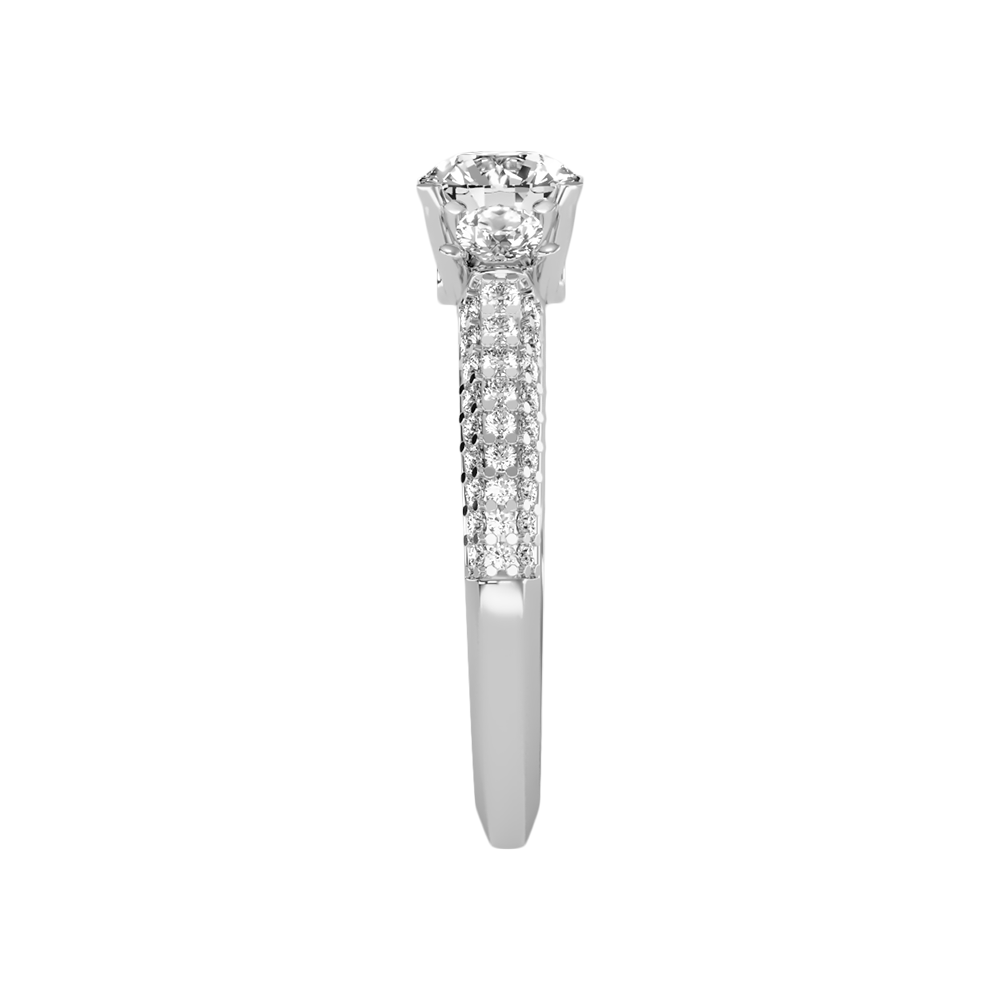 Vivir Tri Stone Ring In 925 Sterling Silver - Seven