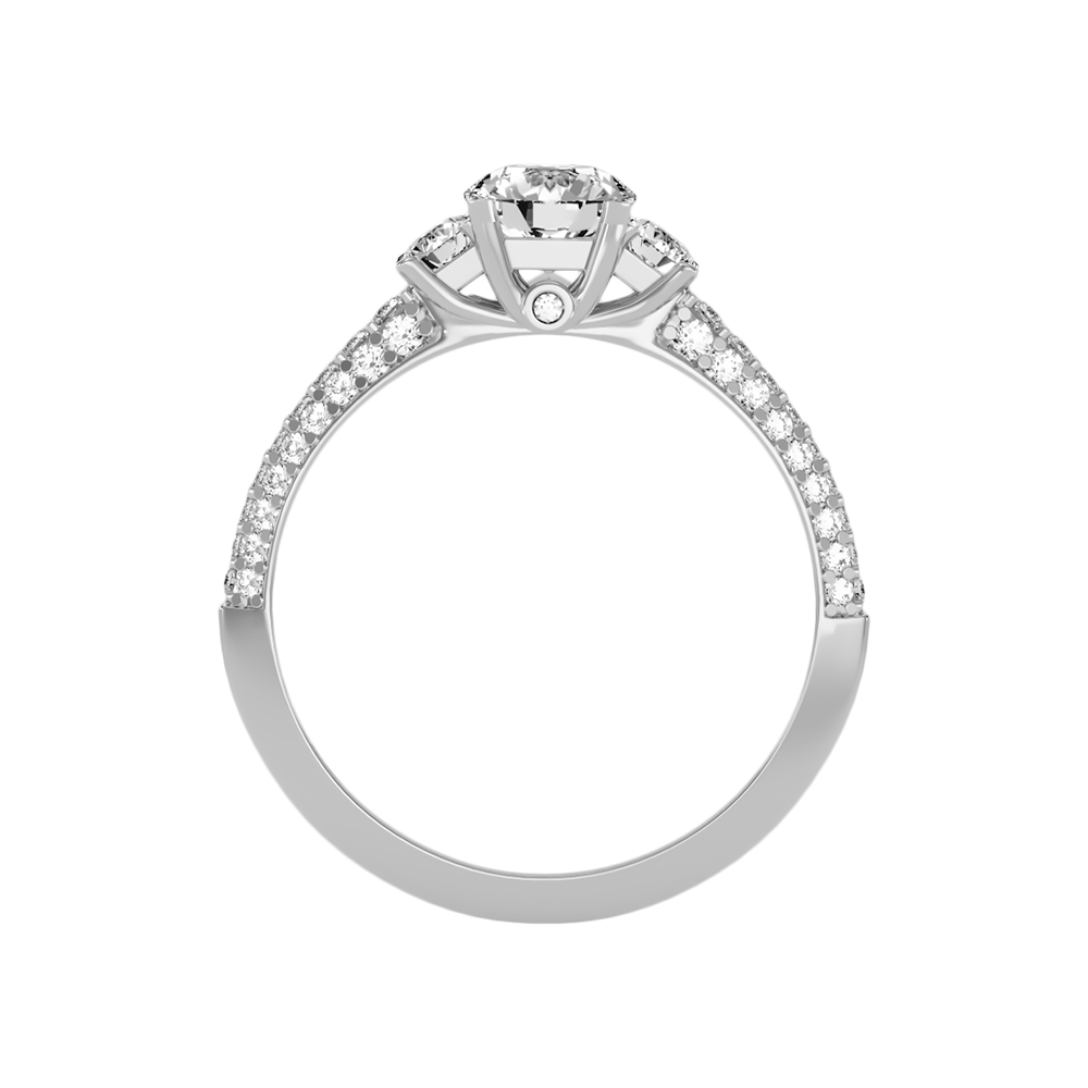 Vivir Tri Stone Ring In 925 Sterling Silver - Eight