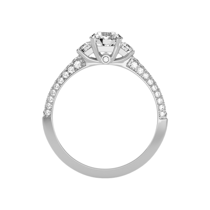 Vivir Tri Stone Ring In 925 Sterling Silver - Eight