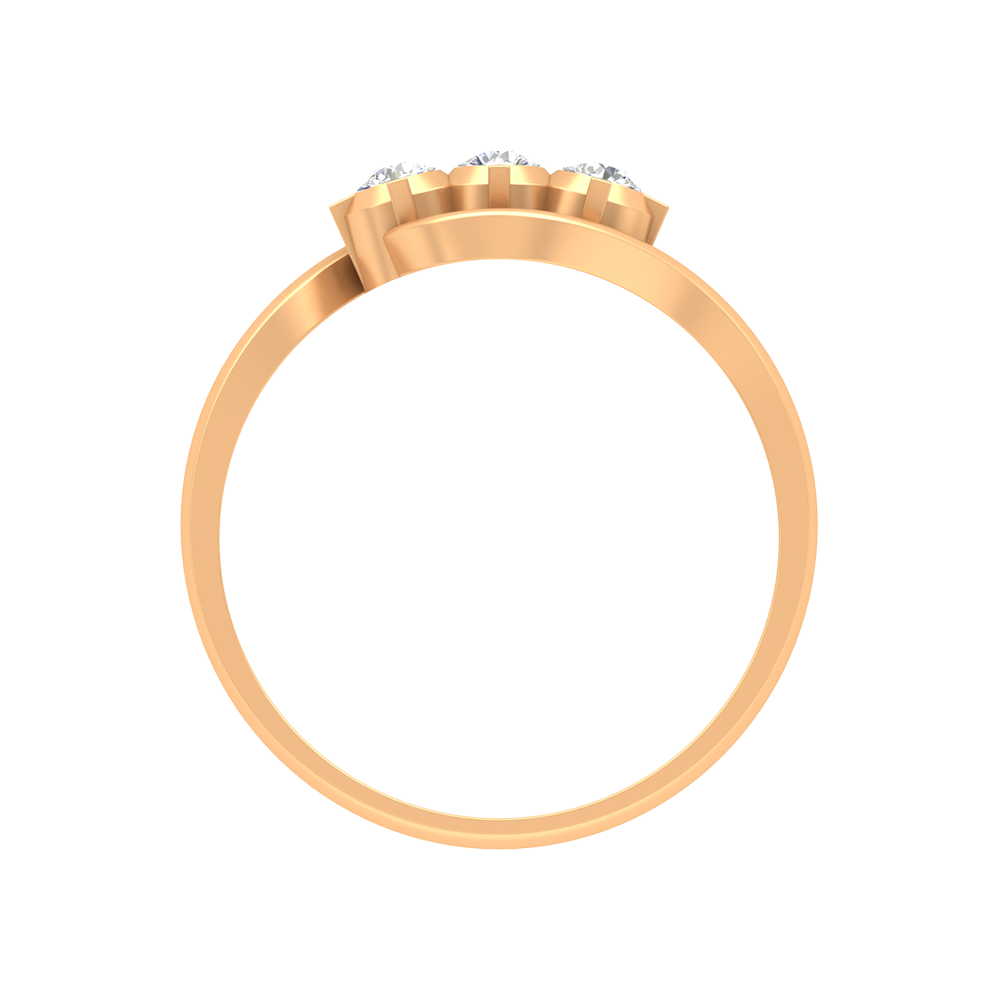 Vlour Band Tri Stone Ring In 925 Sterling Silver - Twelve