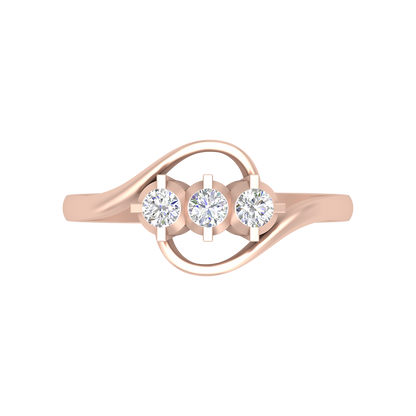 Vlour Band Tri Stone Ring - Two
