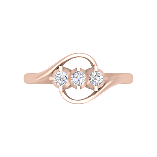 Vlour Band Tri Stone Ring - Two