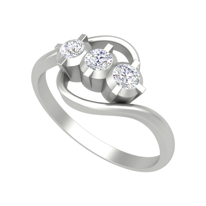 Vlour Band Tri Stone Ring - Five
