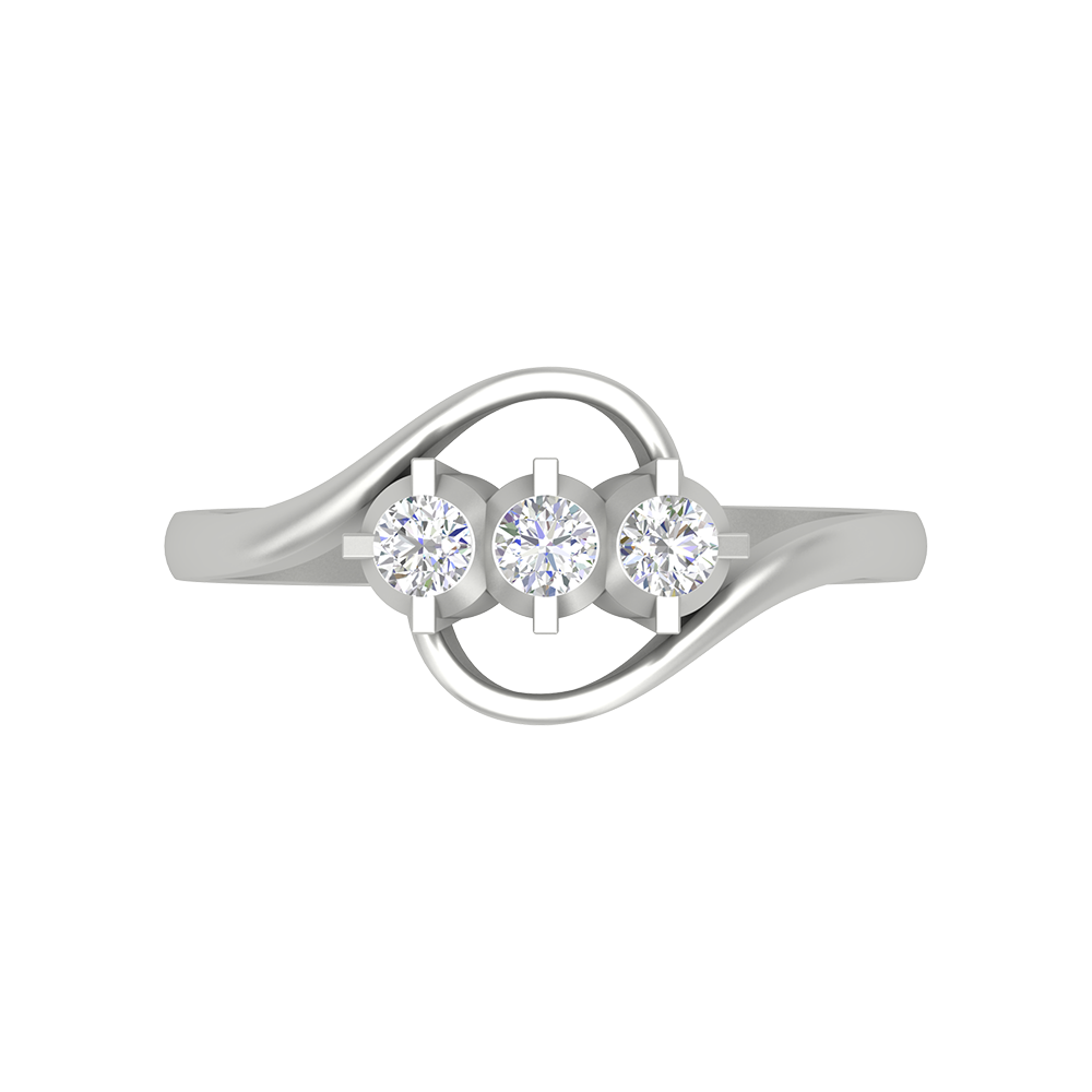 Vlour Band Tri Stone Ring - Six