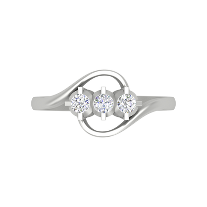 Vlour Band Tri Stone Ring - Six