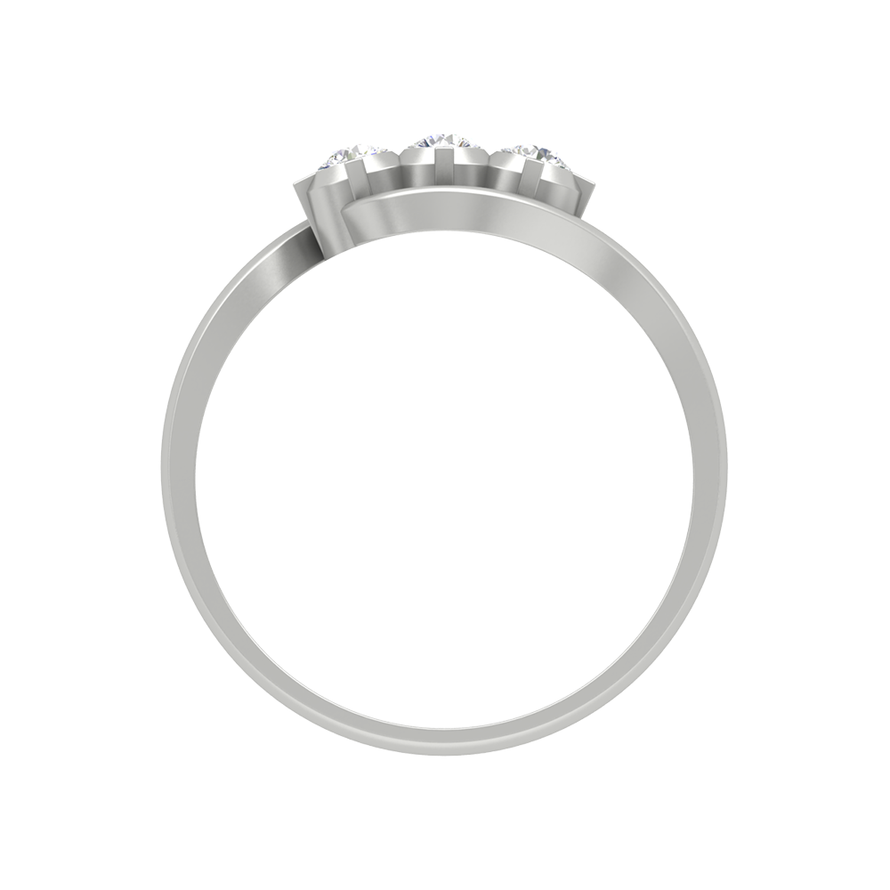 Vlour Band Tri Stone Ring In 925 Sterling Silver - Eight