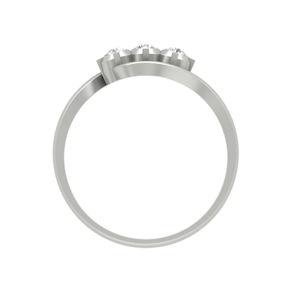 Vlour Band Tri Stone Ring In 925 Sterling Silver - Eight