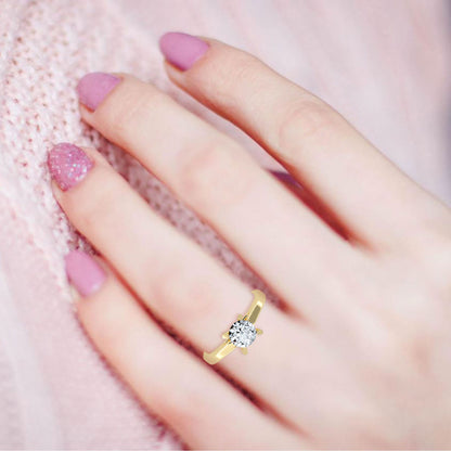 Voir Classic Solitaire Ring In 925 Sterling Silver - One