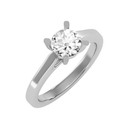 Voir Classic Solitaire Ring In 925 Sterling Silver - Two