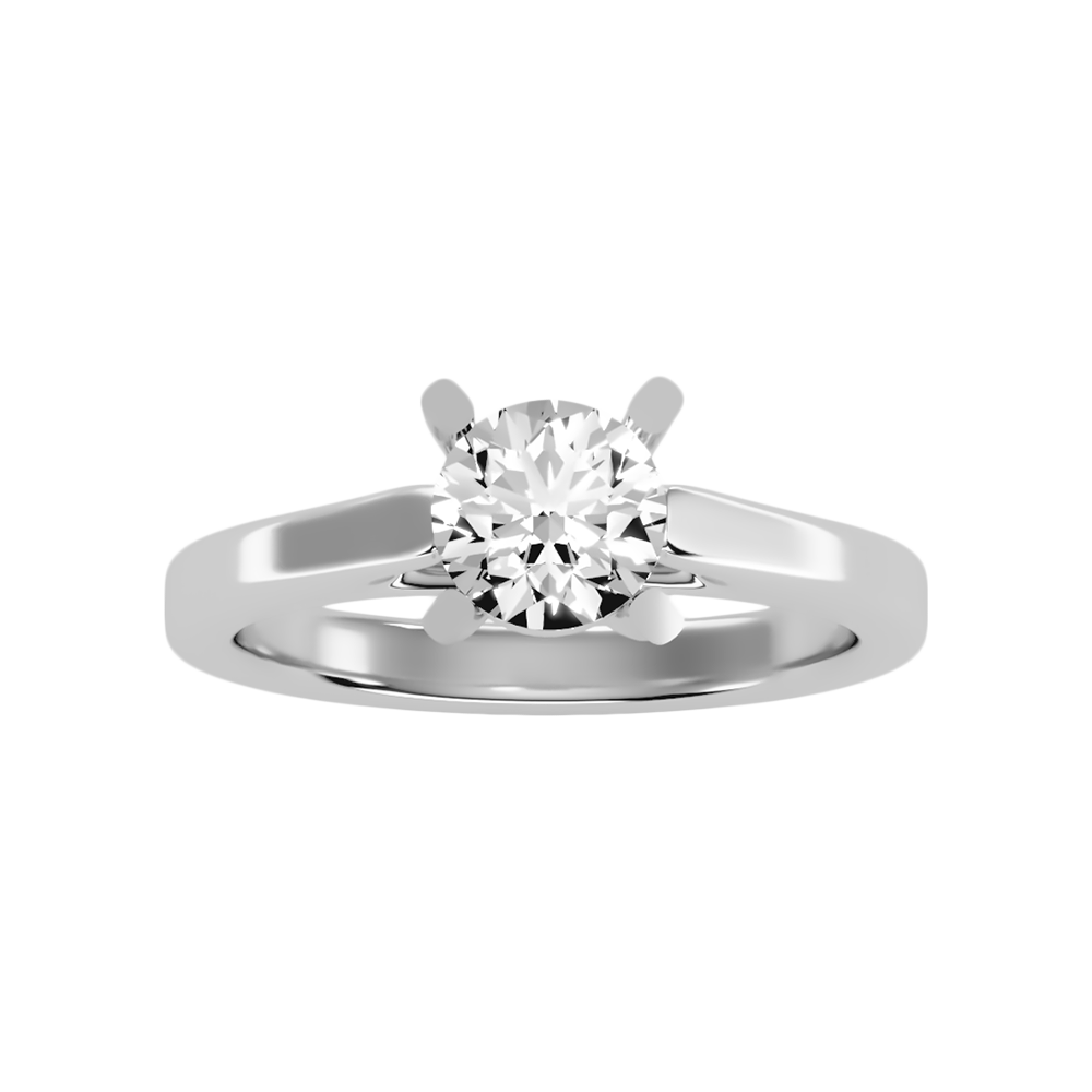 Voir Classic Solitaire Ring In 925 Sterling Silver - Four