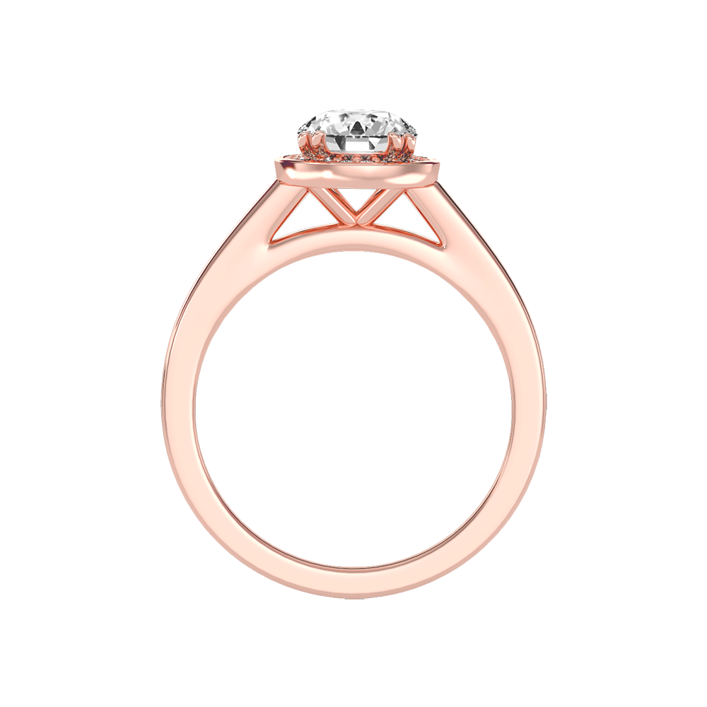 Wane Classic Halo Diamond Engagement Ring In 925 Sterling Silver - Two