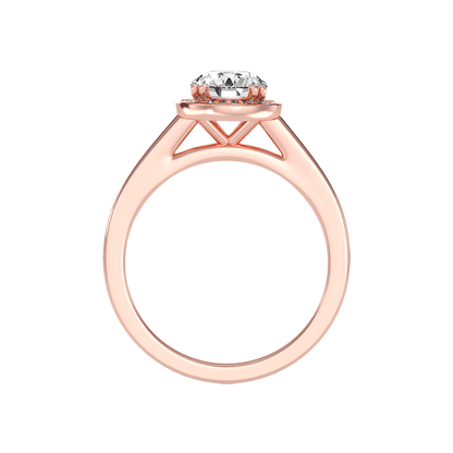 Wane Classic Halo Diamond Engagement Ring In 925 Sterling Silver - Two
