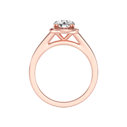 Wane Classic Halo Diamond Engagement Ring In 925 Sterling Silver - Two