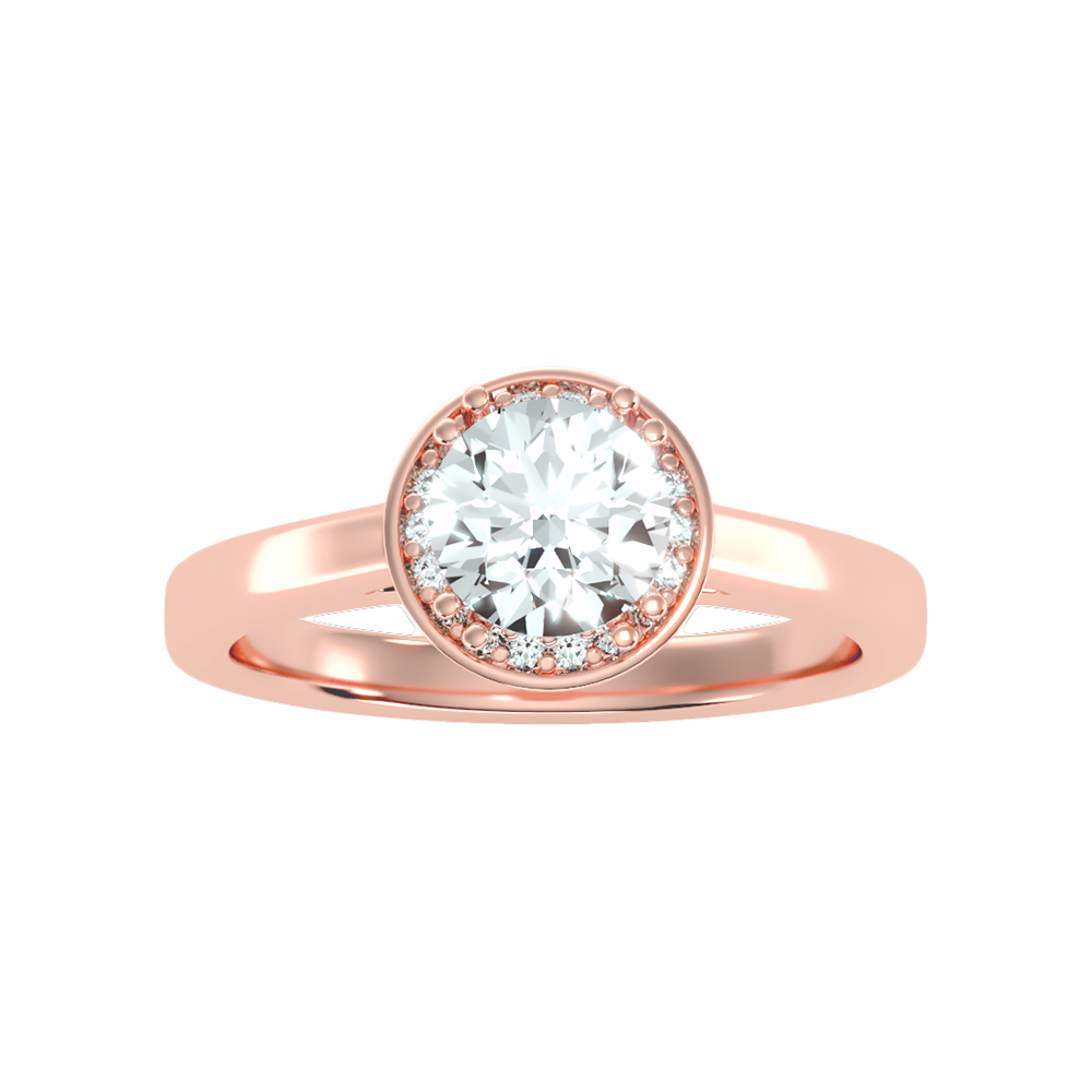 Wane Classic Halo Diamond Engagement Ring In 925 Sterling Silver - Three