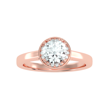 Wane Classic Halo Diamond Engagement Ring - Three