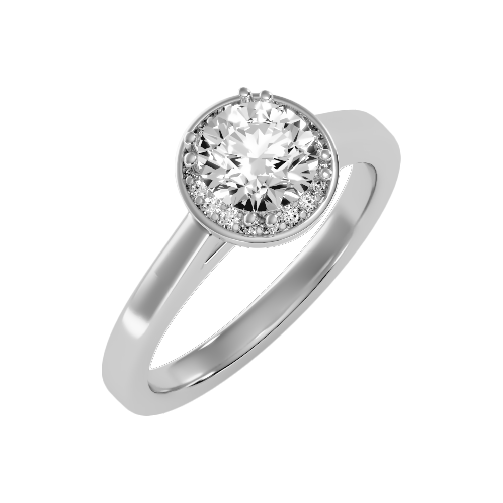 Wane Classic Halo Diamond Engagement Ring - Five