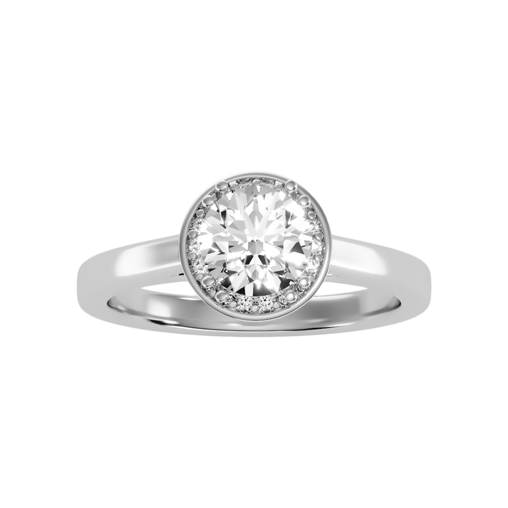 Wane Classic Halo Diamond Engagement Ring - Six