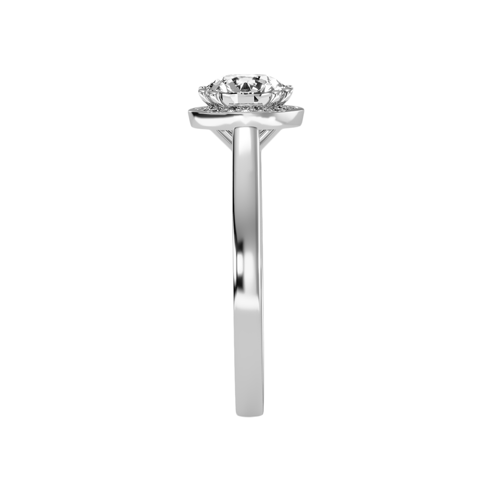 Wane Classic Halo Diamond Engagement Ring In 925 Sterling Silver - Seven