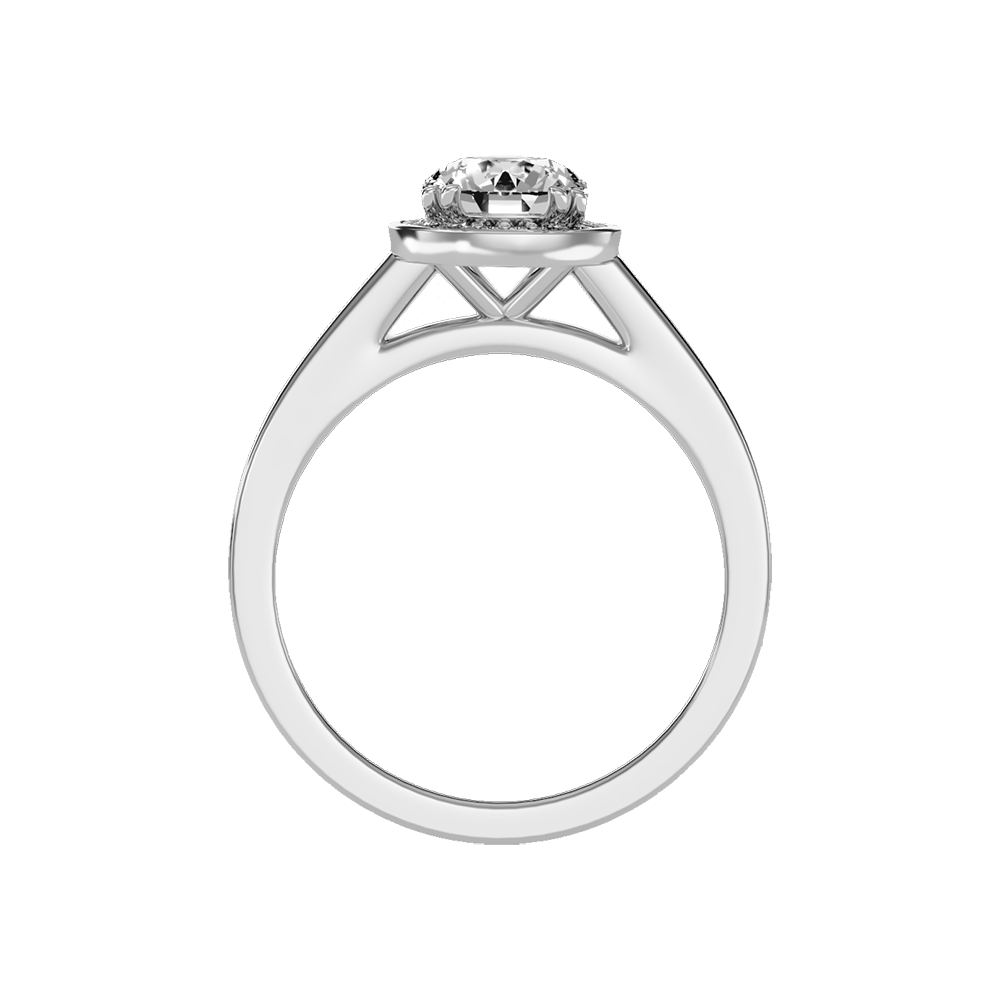 Wane Classic Halo Diamond Engagement Ring In 925 Sterling Silver - Eight