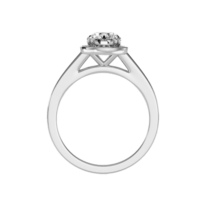 Wane Classic Halo Diamond Engagement Ring In 925 Sterling Silver - Eight