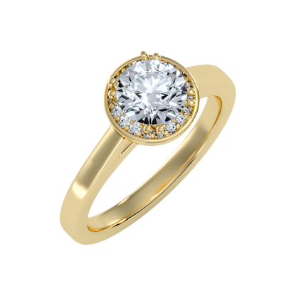 Wane Classic Halo Diamond Engagement Ring In 925 Sterling Silver - Nine