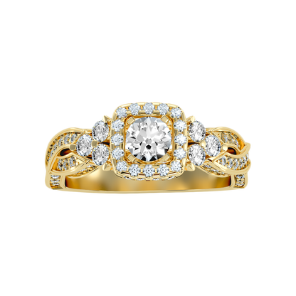Warm Halo Ring In 925 Sterling Silver - Ten