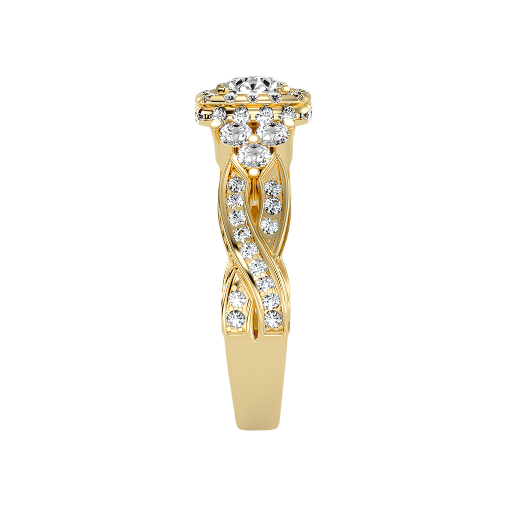 Warm Halo Ring In 925 Sterling Silver - Eleven