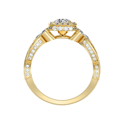 Warm Halo Ring In 925 Sterling Silver - Twelve