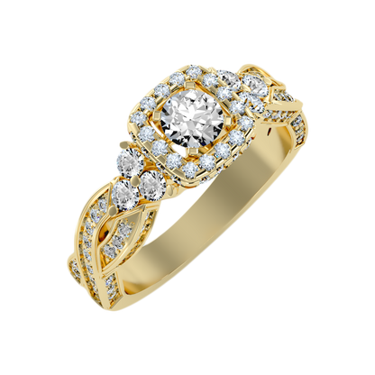 Warm Halo Ring In 925 Sterling Silver - Nine