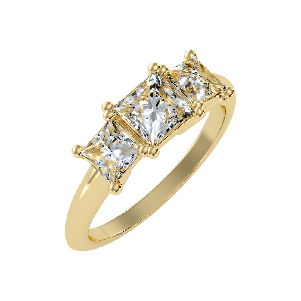 Warm Tri Stone Ring - Ten