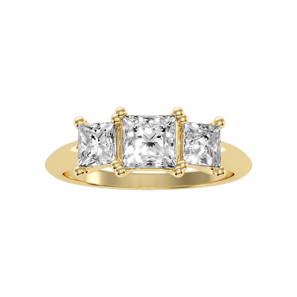 Warm Tri Stone Ring In 925 Sterling Silver - Eleven