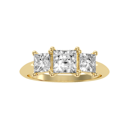 Warm Tri Stone Ring In 925 Sterling Silver - Eleven