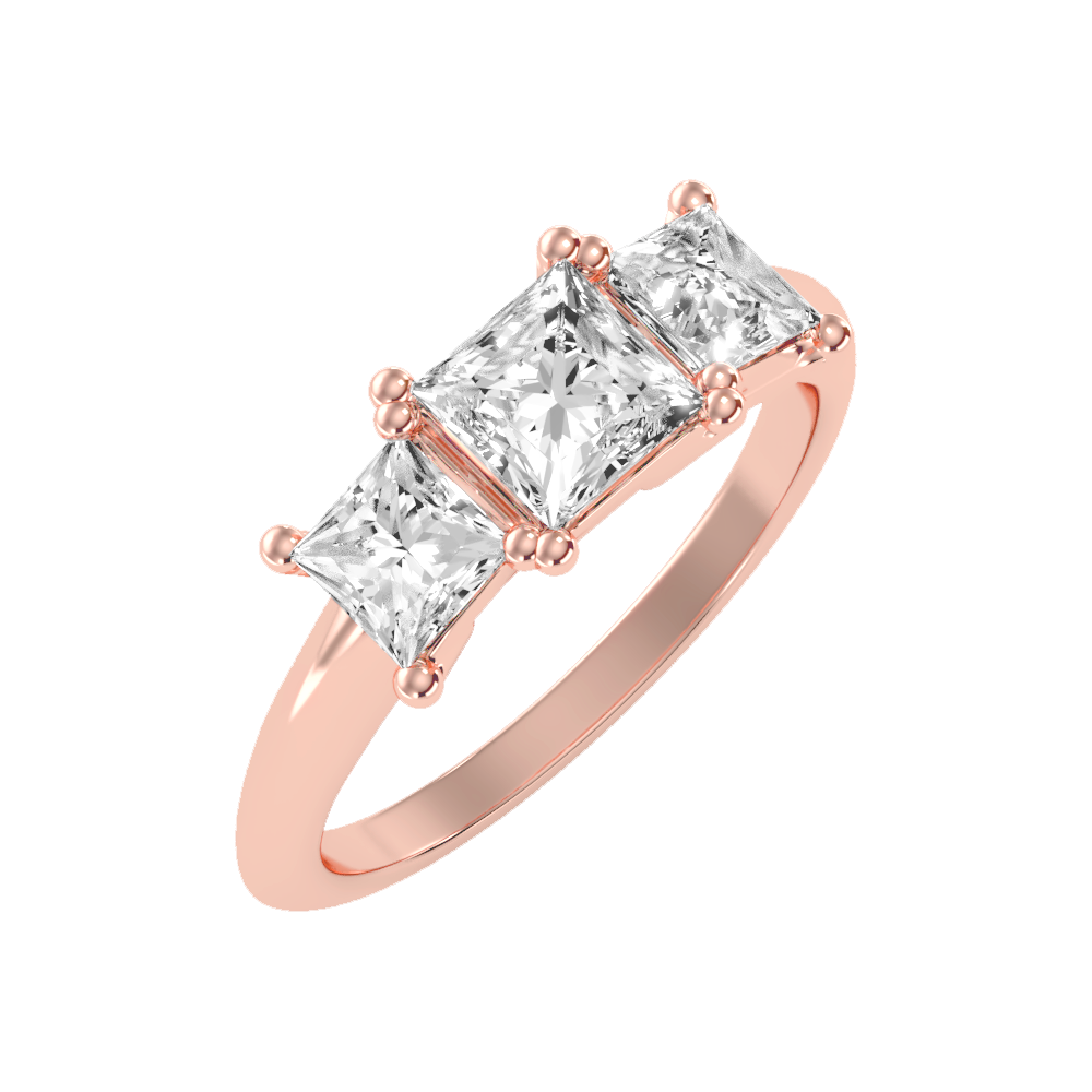 Warm Tri Stone Ring In 925 Sterling Silver - Two